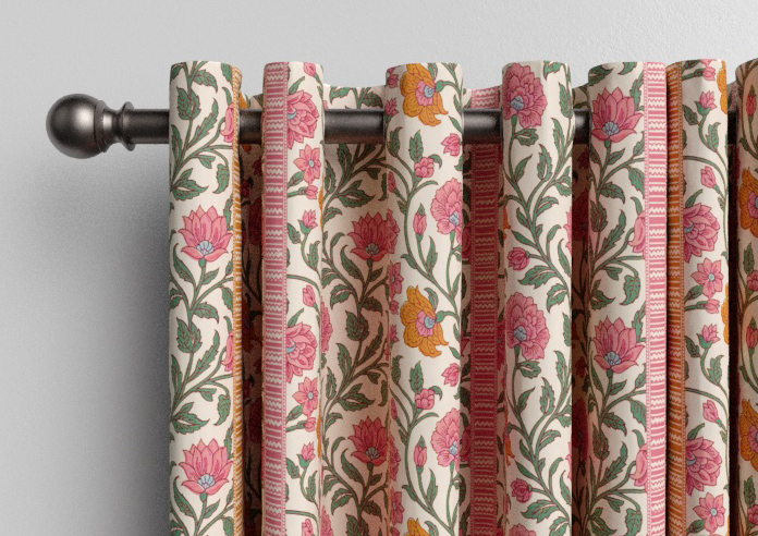 Petal & Block Latika Stripe, Sunset - Made to Measure Curtains - Image 12